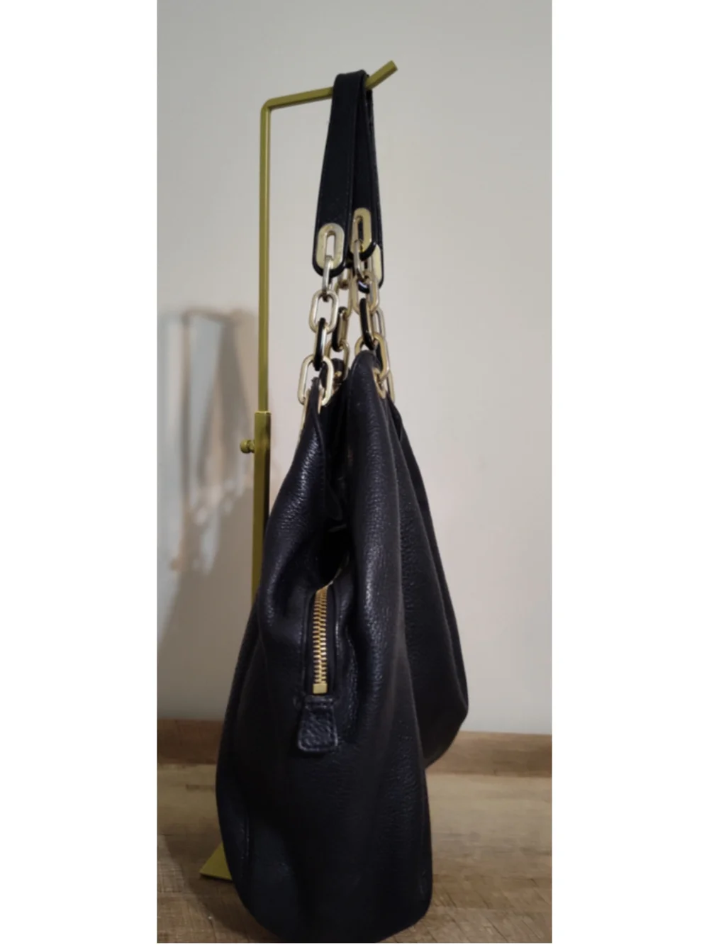 Women's Michael Kors Black Gold Hobo Bag One Size